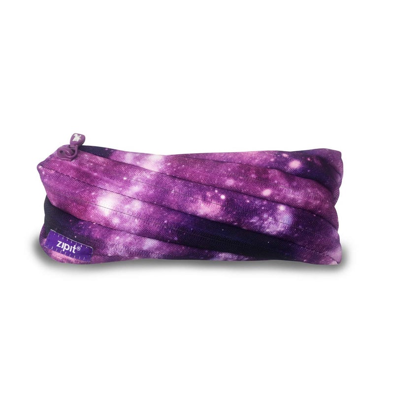 ZIPIT Galaxy Pencil Case for Girls, Cute Pencil Pouch for Teens, Aesthetic Stationery Bag for School, Purple - Image 1